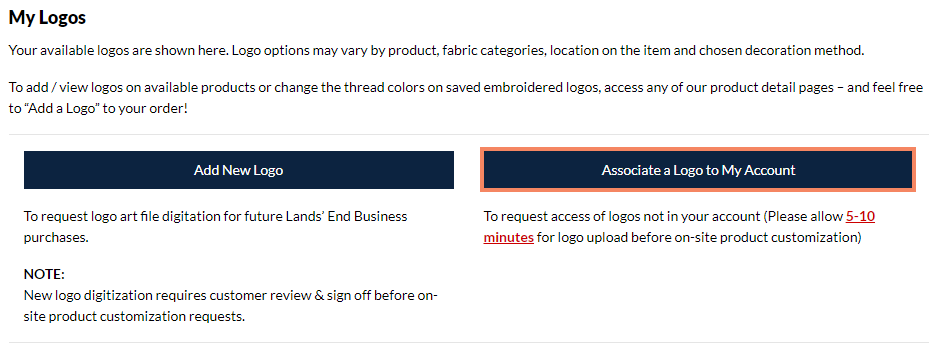 How to associate a logo to my account